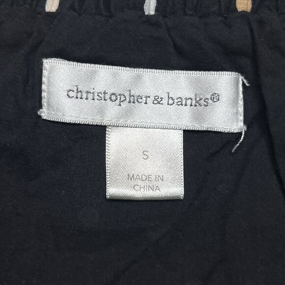 Christopher & Banks Polka Dot Ruffled Midi Skirt Multicolor Black Elastic Waist - Picture 4 of 9